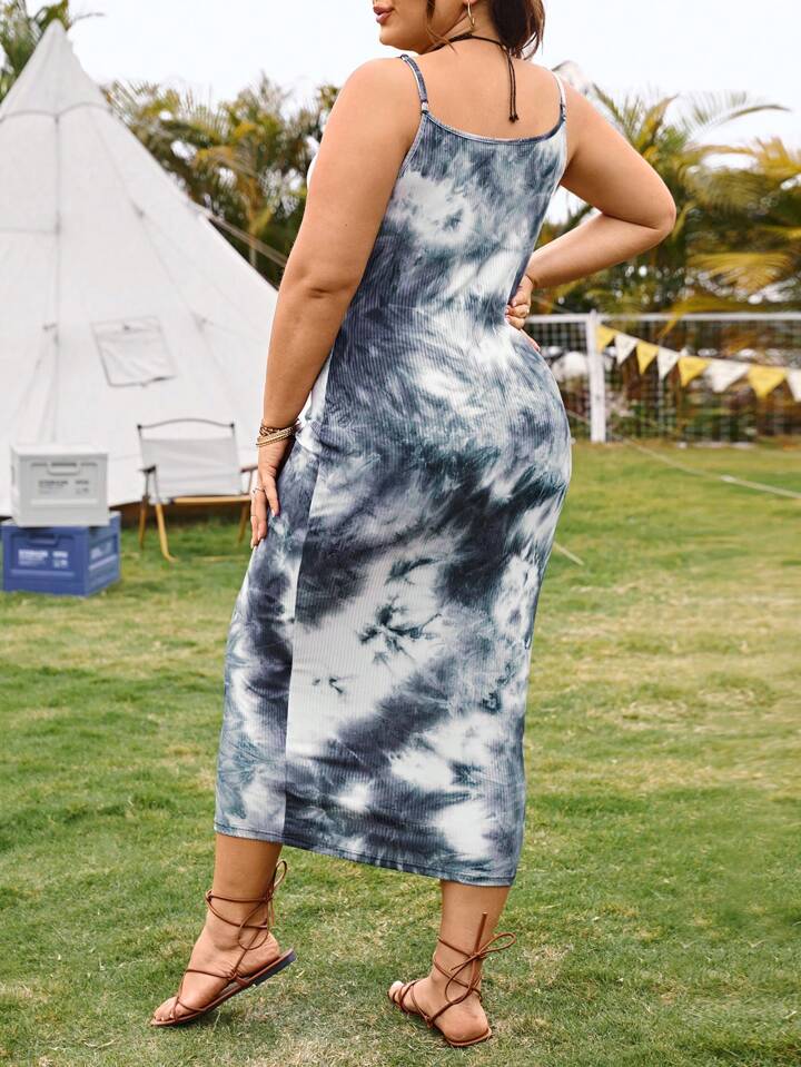 SHEIN Essnce Zomer Kleren Muziek festival Tie Dye Lang Kleurrijk Jurken Casual Dames Zomer Jurken Maxi Dames Sexy Jurken Wikkeljurk Tie Dye Jurken SHEIN Nederland