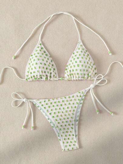 Swim Mod 撞色瑞士圆点比基尼套装 夏季