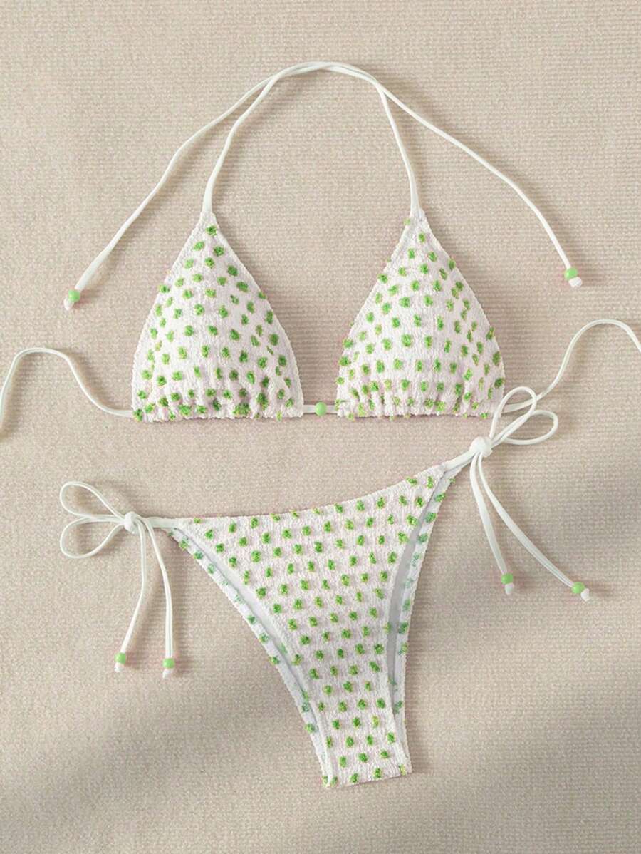 Swim Mod 撞色瑞士圆点比基尼套装 夏季