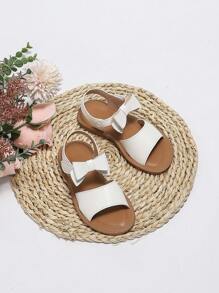 Summer Girls' Casual Chic Bowknot Beach Shoes In White