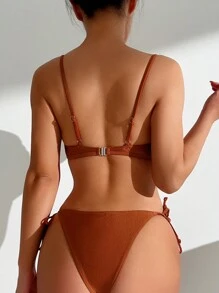 SHEIN Swim Women's Hollow Out Waist Bikini Set Summer Beach