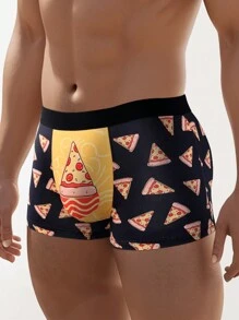 Men's Pizza Printed Boxer Shorts - Multicolor - View 4