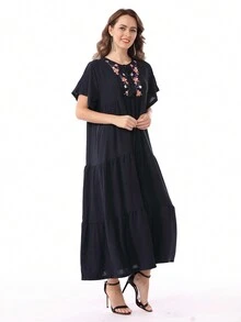 Ramadan Print Arabian Women Elegant Jalabia Dress, Traditional, Spring/Summer 2025