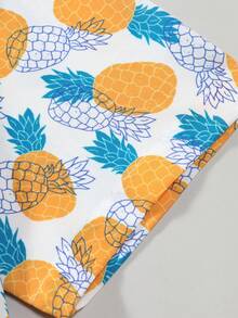 Men's Pineapple Print Short Sleeve Shirt - Yellow - View 6