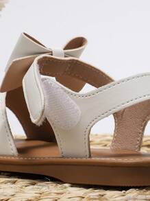 Summer Girls' Casual Chic Bowknot Beach Shoes In White