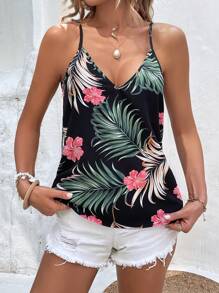 SHEIN VCAY Tropisk Boho Kvinnor Linnen - Svart - Visa 6