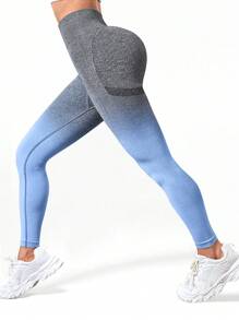 Gameset SHEIN Sport Leggings De Degradado De Color De Ropa Deportiva Para Mujeres - Multicolor - Ver 1