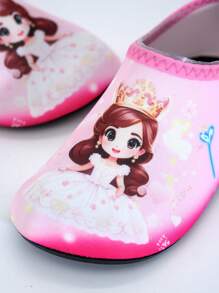 1 雙女孩粉紅公主印花橡膠沙灘水鞋和透氣軟底瑜珈鞋和嬰兒第一雙步行鞋 - 彩色 - 查看 5