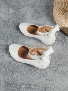 Children's Elegant Pearl Decor Flat Shoes