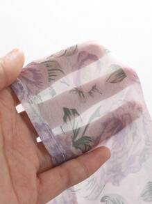 Dazy Designer Women's Sheer Floral Short Sleeve Blouse