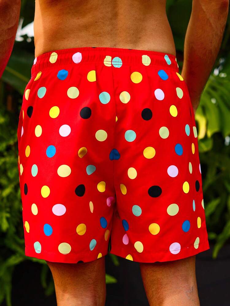 Men'S Polka Dot Printed Beach Shorts
