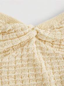 SHEIN Qutie Casual Textured Knit Tube Top For Women Music Festival  Summer Tops - Yellow - View 4