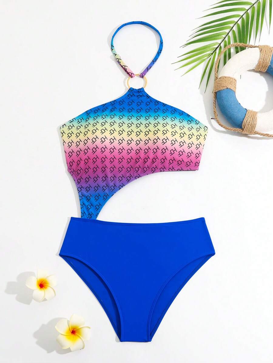 Thiếu niên cô gái Biến đổi dần In Nối Xu hướng: Cắt giảm Áo tắm một mảnh - Nhiều màu - Xem 1