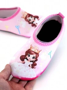 1 雙女孩粉紅公主印花橡膠沙灘水鞋和透氣軟底瑜珈鞋和嬰兒第一雙步行鞋 - 彩色 - 查看 6