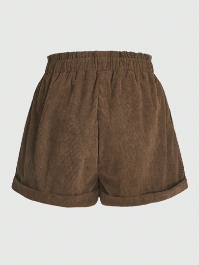 Fairycore Plus Mushroom Embroidery Corduroy Shorts