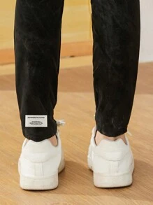 SHEIN Tween Girl Obcisłe białe legginsy do ćwiczeń z nadrukiem w litery i średnim stanem