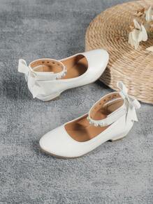 Children's Elegant Pearl Decor Flat Shoes