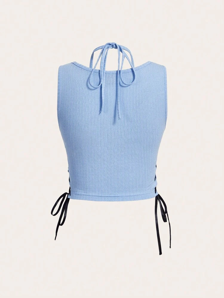 Kawaii Ballet Ribbon Bow Summer Women Tank Top