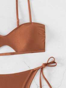 SHEIN Swim Women's Hollow Out Waist Bikini Set Summer Beach