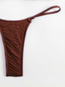 Swim SXY Traje de baño de dos piezas de unicolor con tirantes halter, sujetador de triángulo micro y tanga, bikini para usar en la playa y vacaciones de verano