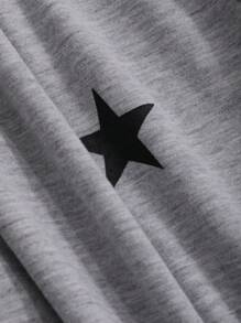 DAZY Color Block Long Raglan Sleeve T-Shirt With Star Pattern Y2k Long Sleeve Women Tops - Multicolor - View 7