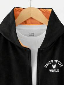 RueChic Teen Boys' Letter Print Casual 2pcs Outfit - Dark Grey - View 4