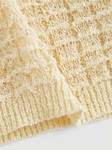 SHEIN Qutie Casual Textured Knit Tube Top For Women Music Festival  Summer Tops - Yellow - View 3