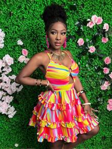 Slaydiva Vestido De Tirantes Con Estampado Floral De Vacaciones