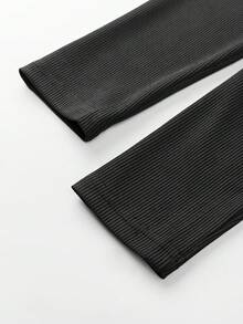 INAWLY 女性修身長袖十字印花緊身裙 - 黑色 - 查看 5