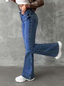 EURMUSE Mid Blue Straight Jeans - Medium Wash - View 3