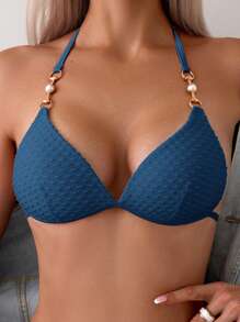 Swim SXY V領頸系比基尼套裝 - 寶藍色 - 查看 3