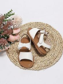 Summer Girls' Casual Chic Bowknot Beach Shoes In White