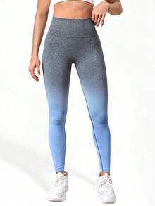 Gameset SHEIN Sport Leggings De Degradado De Color De Ropa Deportiva Para Mujeres - Multicolor - Ver 5