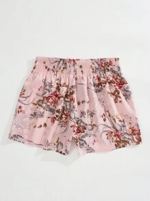 SHEIN VCAY Kích thước lớn Của phụ nữ In hoa Eo cao Thắt Hem Quần short - Nhiều màu - Xem 2