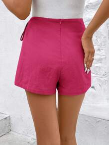 SHEIN Frenchy 固定結繫側邊蝴蝶結包裝迷你裙短褲