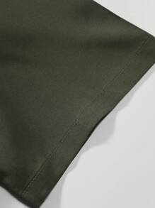 Men's Solid Color Casual Business Short Sleeve Shirt - Green - View 3