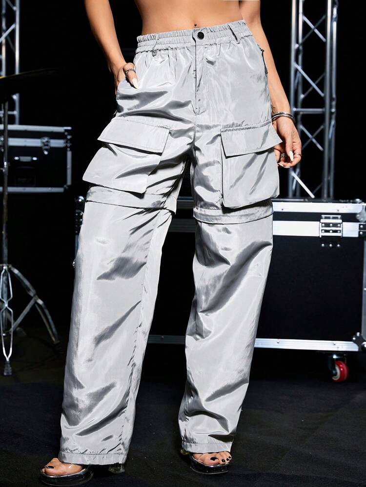 Women's Knee Cutout Cargo Pants With Pockets Fall Cloth For Women
