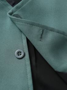 SHEIN Bộ 2 áo vest xanh trang trọng dành cho bé trai tuổi teen, thích hợp cho tiệc tùng, đám cưới, sự kiện ngày lễ - Màu xanh ngọc - Xem 7