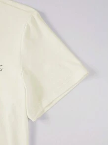 Manfinity Homme Men's Alphabet Printed Color Block T-Shirt - Apricot - View 6