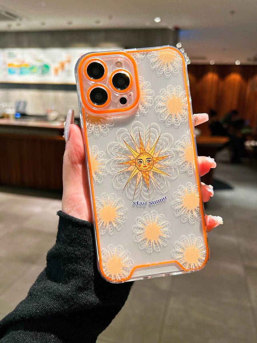 CalicoStarStudio Artist Vacation Glow In Dark Transparent Orange Sun Shockproof Phone Case, Holiday - Orange - View 1