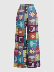 ROMWE Hippie Quần nữ Chắp vá Boho - Nhiều màu - Xem 2