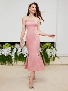 MOTF PREMIUM 純色美人魚襬筒裙 - 西瓜粉 - 查看 5