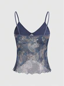 ROMWE Hippie 美人魚佩斯利印花吊帶上衣 - 彩色 - 查看 2