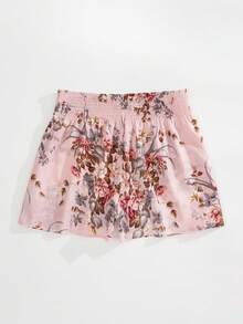 SHEIN VCAY Kích thước lớn Của phụ nữ In hoa Eo cao Thắt Hem Quần short - Nhiều màu - Xem 3
