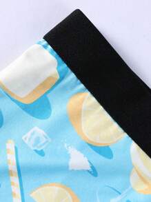 Men's Fruit Printed Boxer Shorts - Baby Blue - View 5