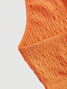 SHEIN MOD 橙色頸後束頸上衣