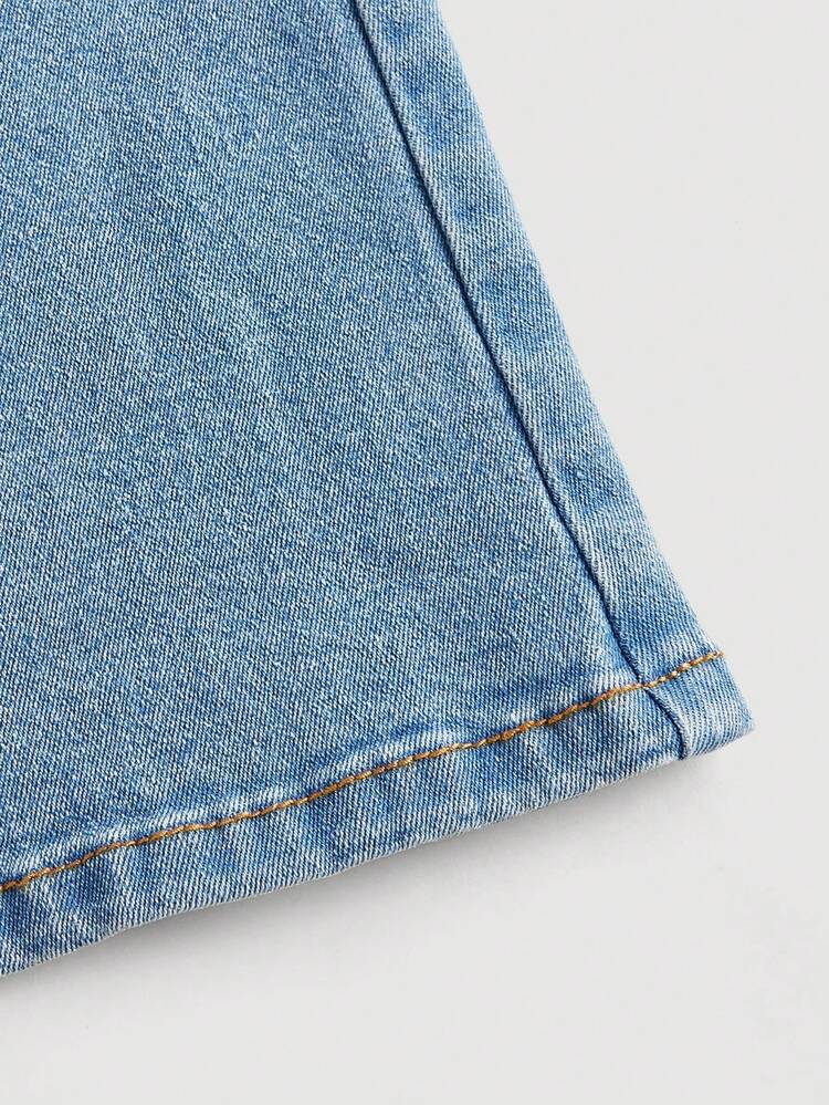 Tween Girl Y2K Spring Summer Boho Butterfly Print Slant Pocket Denim Flare Leg Jeans, Summer