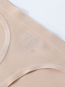 Ocili Leisure Solid High Stretch Seamless Microfiber Sexy Thong - Apricot - View 4