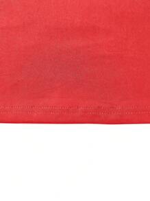 1 Set Women Solid Color Short Sleeve T-Shirt And Pants Summer Red - Red - View 3
