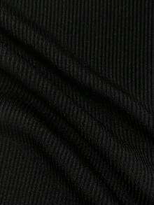 INAWLY Của phụ nữ Quay trở lại Quần skinny Áo thun Với Mở Lưng - màu đen - Xem 6